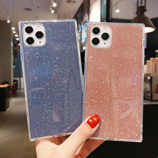 Compatible with , Square Glitter Transparent TPU Soft Shell — view 2