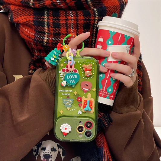 Plastic Christmas Stereo Doll Pendant Phone Case — view 2