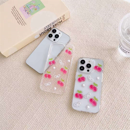 Epoxy Three-dimensional Cherry Bow Phone Case — view 2