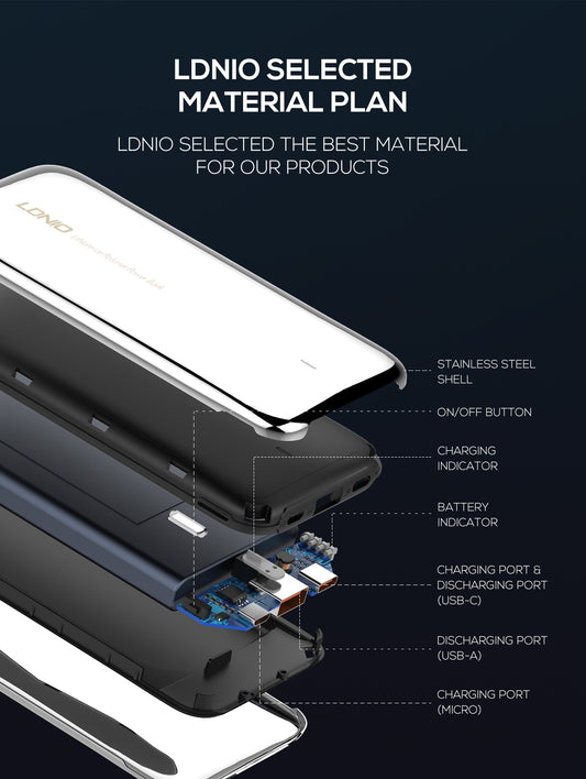 Austenitic Stainless Steel Large Capacity Power Bank — view 2
