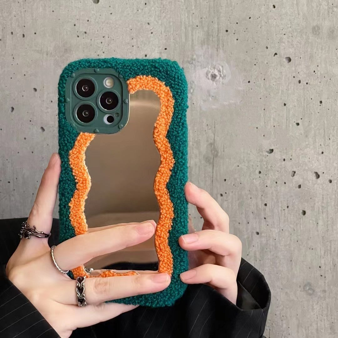 Plush Patch Mirror Mobile Phone Shell — view 6