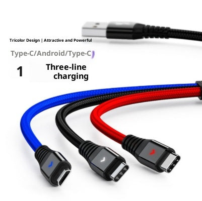 Mobile Phone Data Cable One-to-three Digital Display with Light Three-in-one — view 7