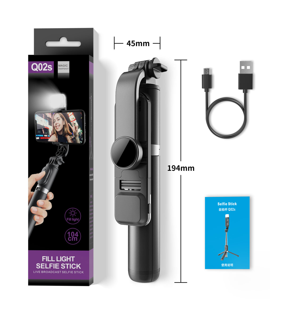 Selfie Stick Tripod Portable and Retractable Bluetooth — view 7