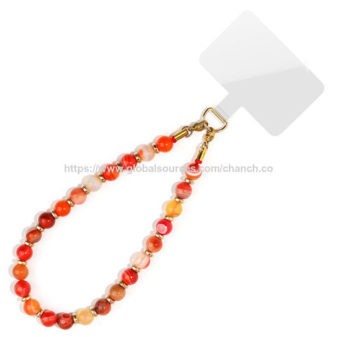 New style 8mm natural stone beaded wristband mobile phone straps