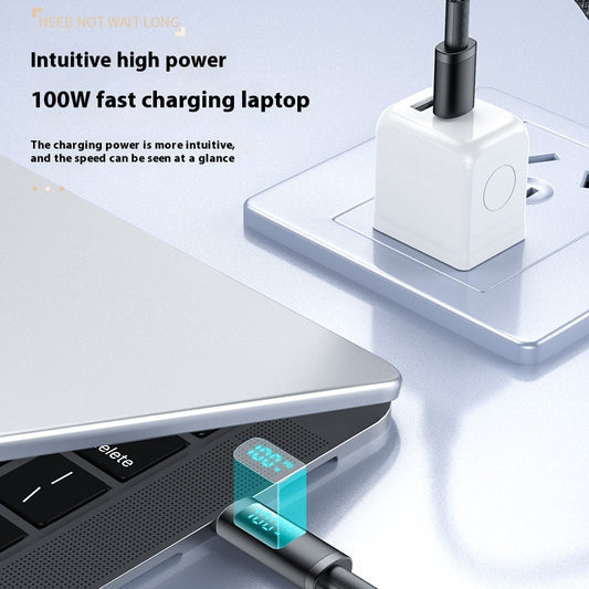 Digital Display Double Type-C Fast Charging Mobile Phone Data Cable — view 2