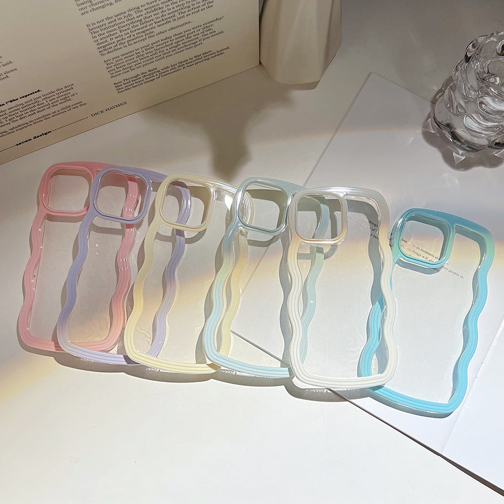 Wave Border Mobile Phone Case Solid Color Simple Candy — view 8