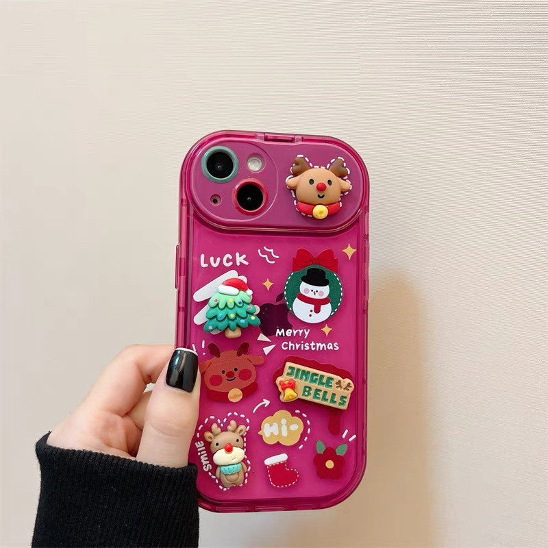 Plastic Christmas Stereo Doll Pendant Phone Case — view 4