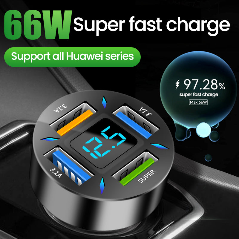 Quick Universal Transfer Plug Multi-function Car Charger USB4 Port — view 2