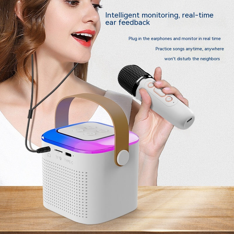 Microphone Karaoke Machine Bluetooth Speaker with 2 Wireless Mic RGB Light Home — view 5
