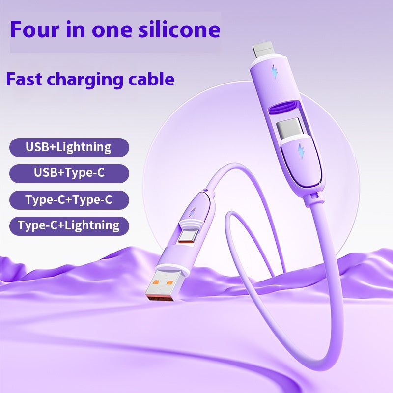 Four-in-one Silicone Fast Charge Data Cable — view 3