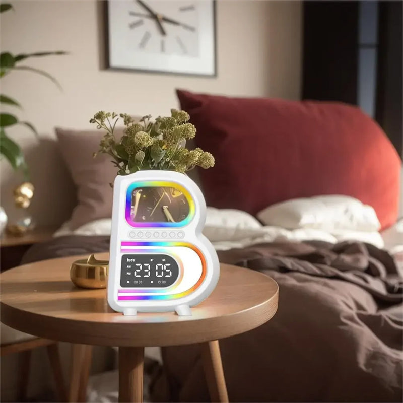 New B-Shaped Blutooth Speaker Multifunctional Smart Music Rhythm Lighting Phone — view 7