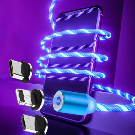 Compatible with Apple, Flowing Light Magnetic Streamer Data Line Cable