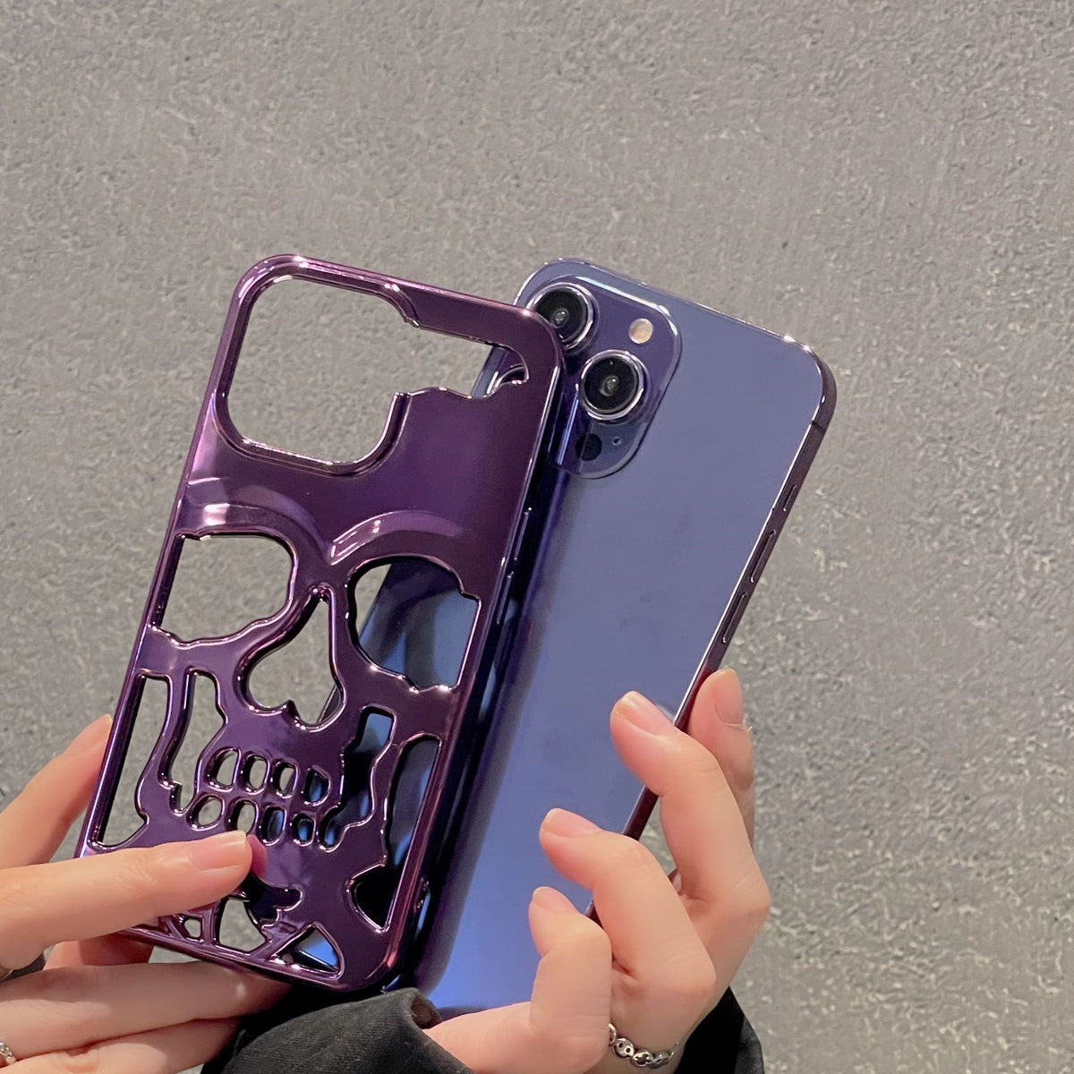 Luxury Plating 3D Skull Phone Case for I-Phone 14 Pro Max 13 12 11 Plus — view 4