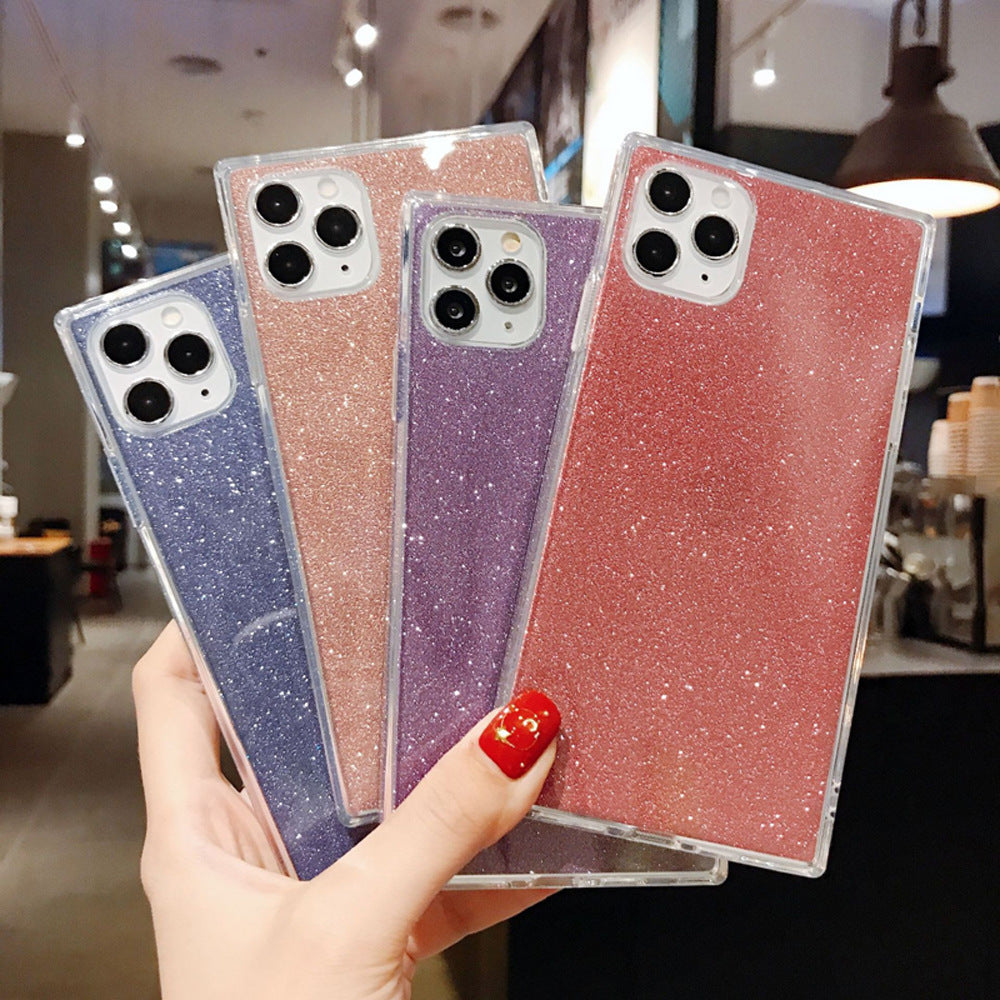 Compatible with , Square Glitter Transparent TPU Soft Shell