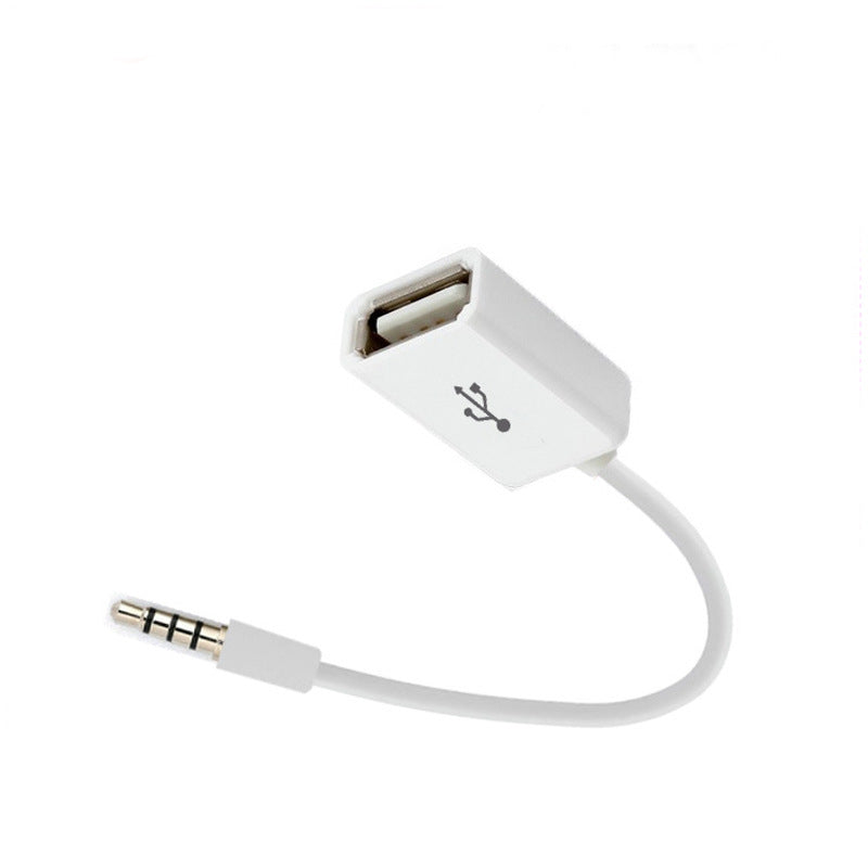 Car MP3 3.5mm Male AUX Audio Socket Jack to USB 2.0 Female Converter Cable Cord — view 4
