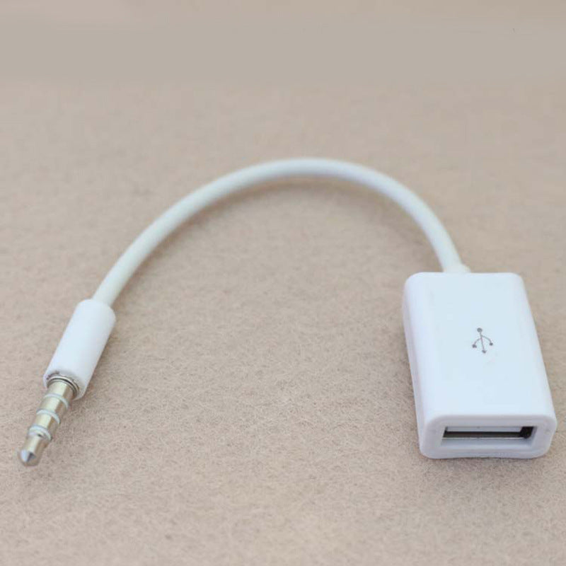 Car MP3 3.5mm Male AUX Audio Socket Jack to USB 2.0 Female Converter Cable Cord — view 5