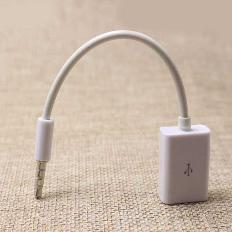 Car MP3 3.5mm Male AUX Audio Socket Jack to USB 2.0 Female Converter Cable Cord — view 3