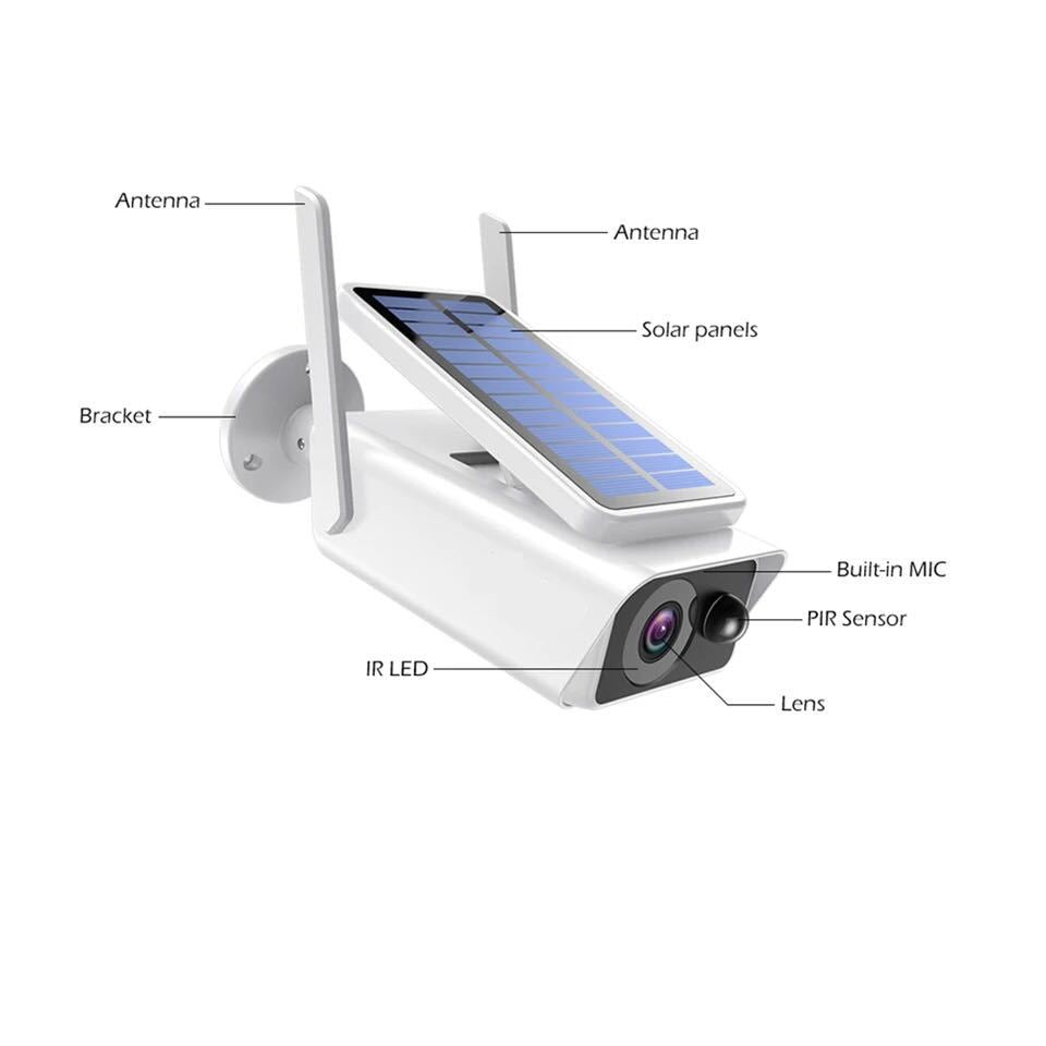Wireless Wifi Solar Rechargeable Battery Camera — view 4