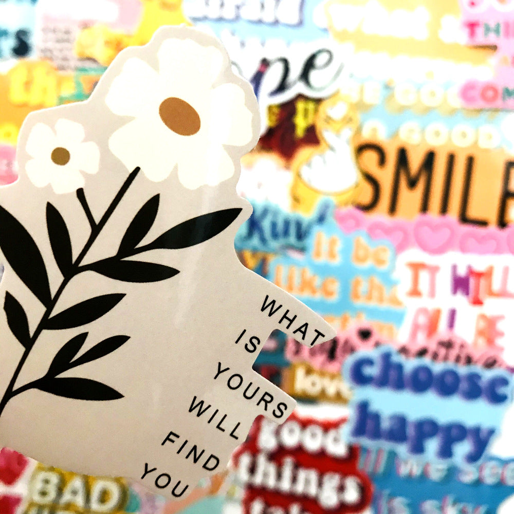 40 Inspirational English Graffiti Stickers Trolley Case Laptop Cartoon Series