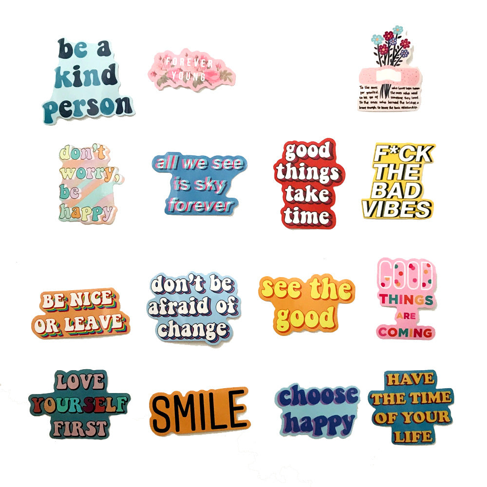 40 Inspirational English Graffiti Stickers Trolley Case Laptop Cartoon Series — view 3