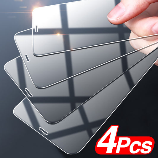 Compatible with Apple, 4Pcs Full Cover Tempered Glass for 12 Pro Max Screen