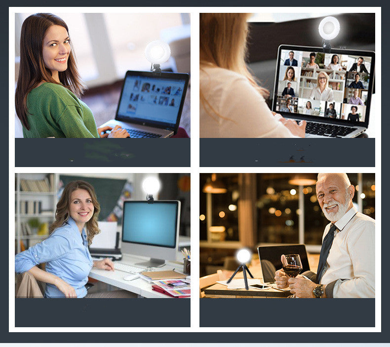 Video Conference 4 inch Fill Light Computer Live Photography LED Selfie USB — view 5