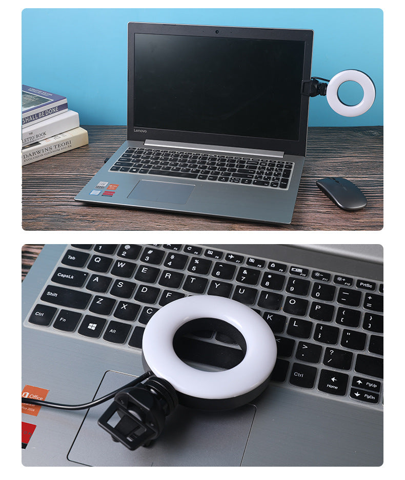 Video Conference 4 inch Fill Light Computer Live Photography LED Selfie USB — view 4