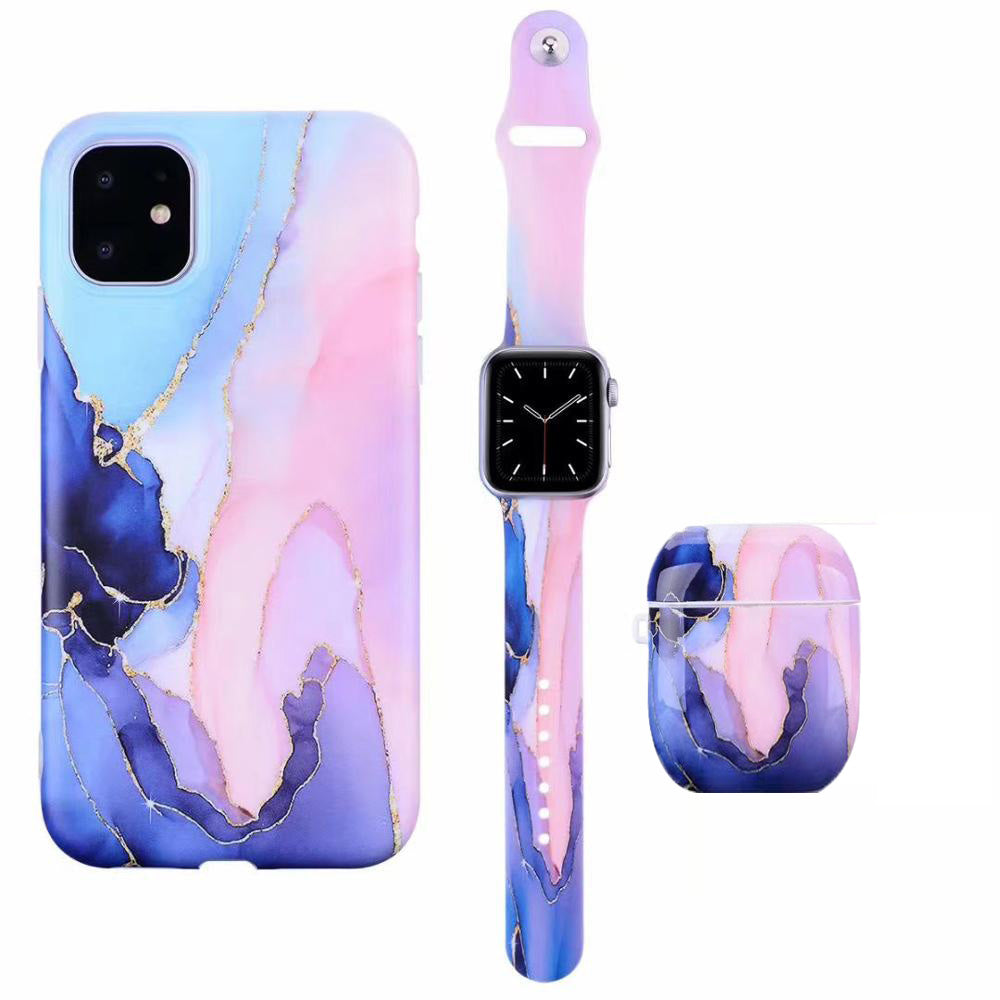 Applicable Earphone Case for Polished Mobile Phone and Marble Strap