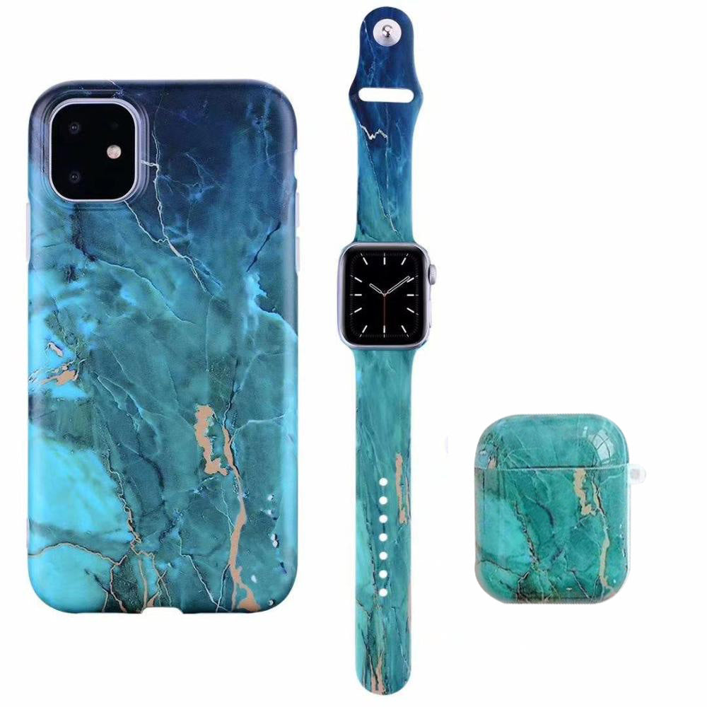 Applicable Earphone Case for Polished Mobile Phone and Marble Strap — view 4