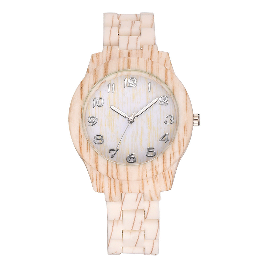 Men and Women Couple Fashion Quartz Watches, Wood Grain Retro Simple — view 3