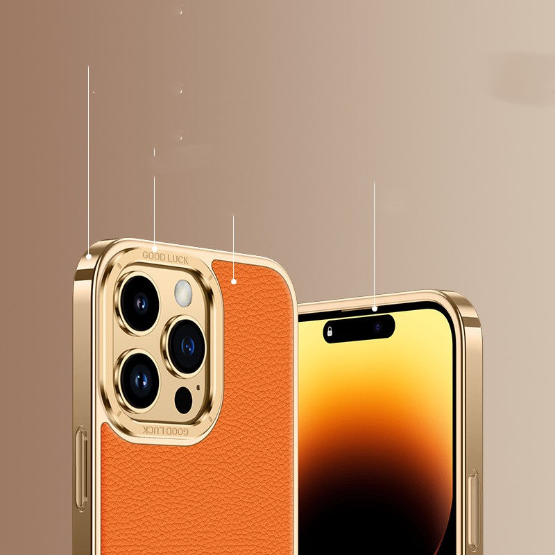 Genuine Leather Phone Case Electroplated Soft Edge — view 7