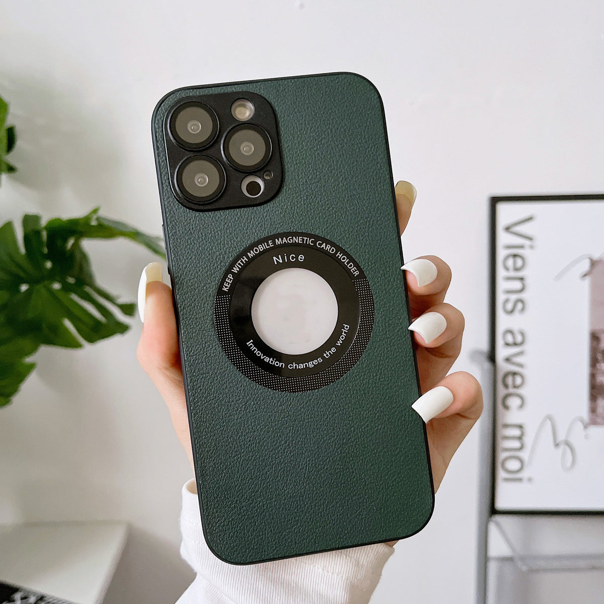 Suitable for IPhone15PRO Phone Case Litchi Grain Leather — view 3