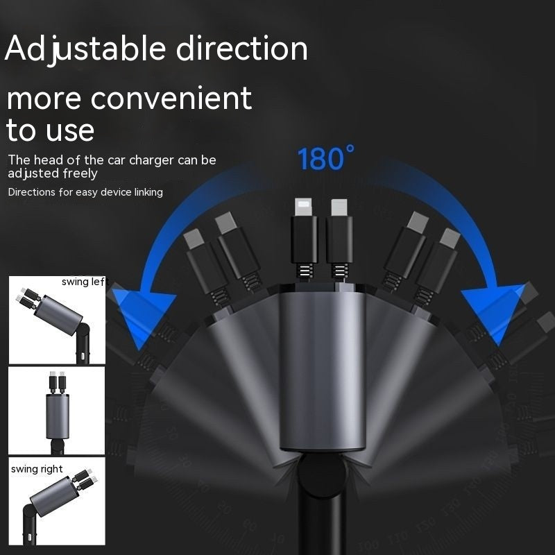 Automatic Retractable Charger Universal One-to-four Super Fast Conversion Plug — view 3