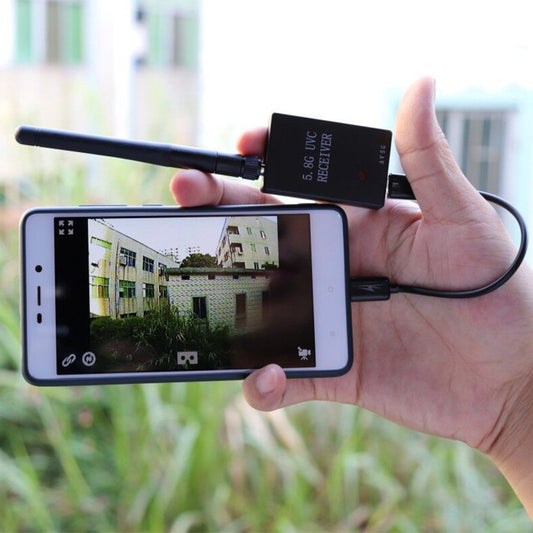 FPV Mini 5.8G OTG 150CH Receiver UVC Video Downlink Auto-Searching VR Glasses