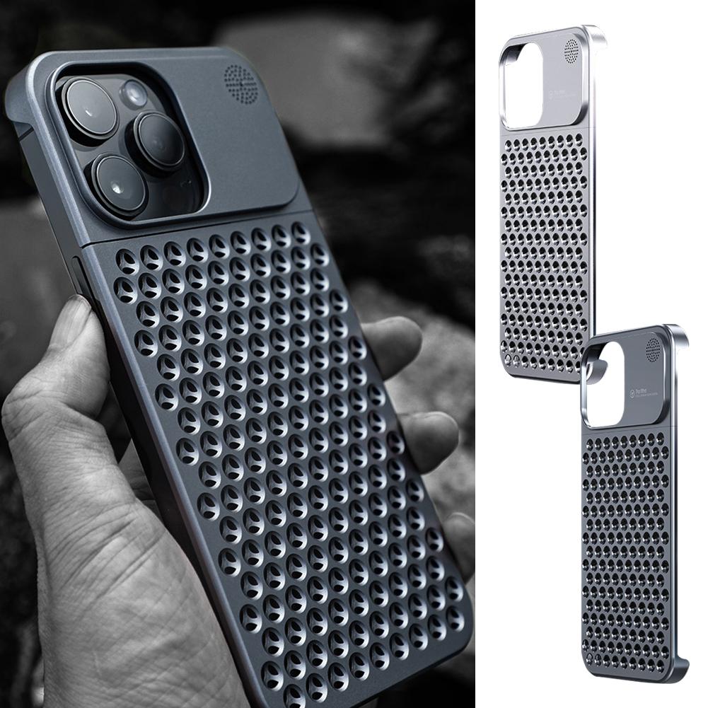 Aluminum Alloy Phone Case for 14 13 Pro Max Plus Hollow Heat Dissipation — view 3