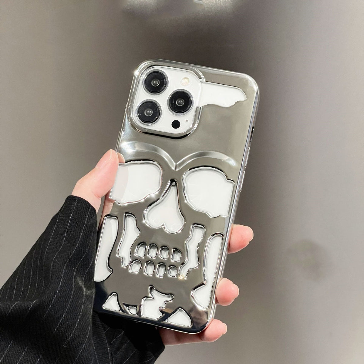 Luxury Plating 3D Skull Phone Case for I-Phone 14 Pro Max 13 12 11 Plus — view 5