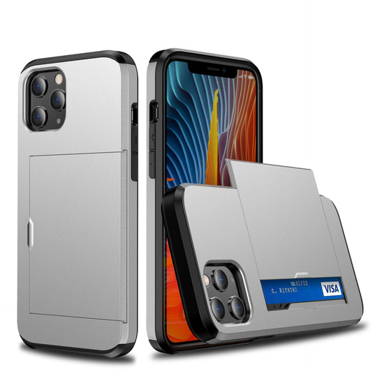 Compatible with Apple, iPhone12 Card Push Sliding Type anti-drop Phone Case