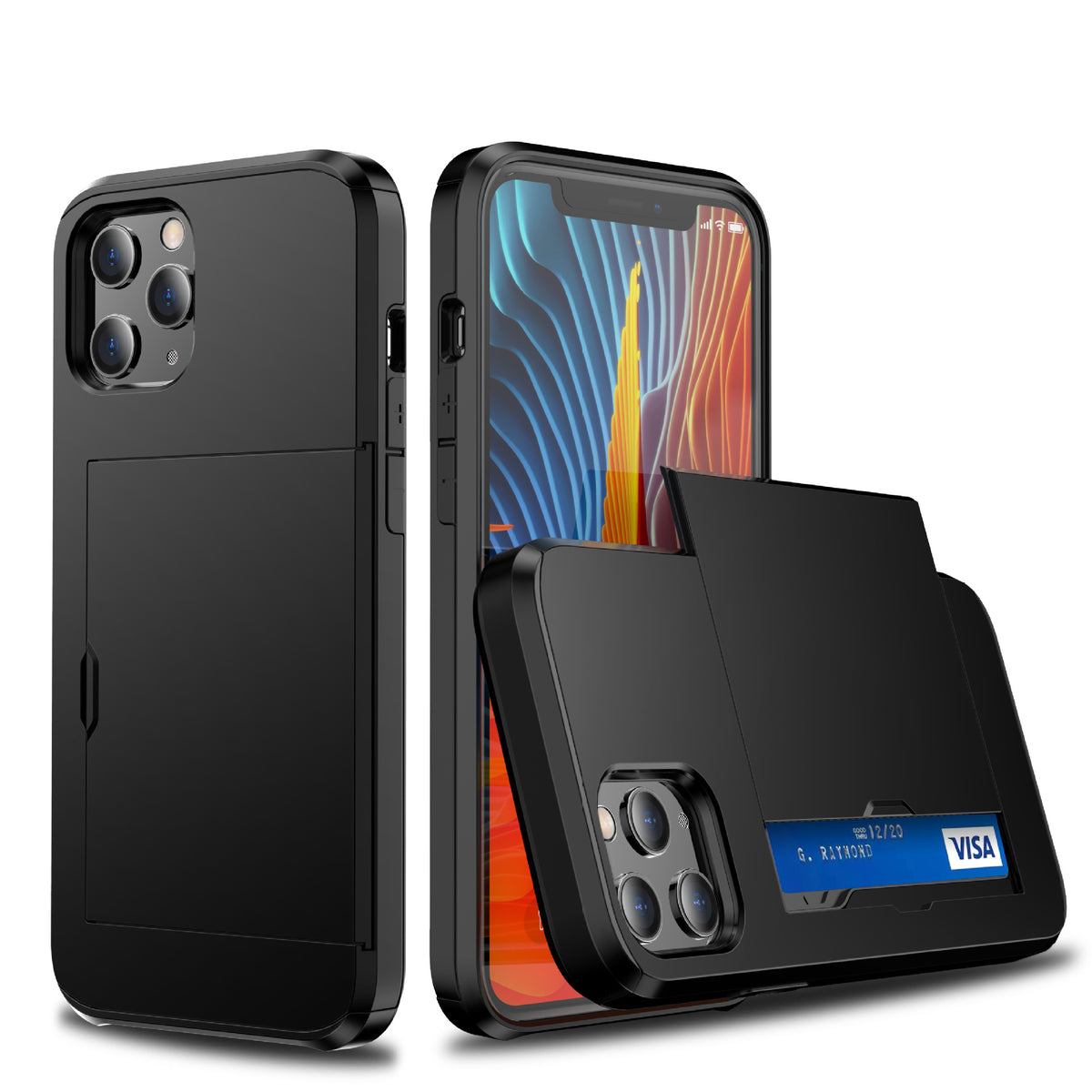 Compatible with Apple, iPhone12 Card Push Sliding Type anti-drop Phone Case — view 3