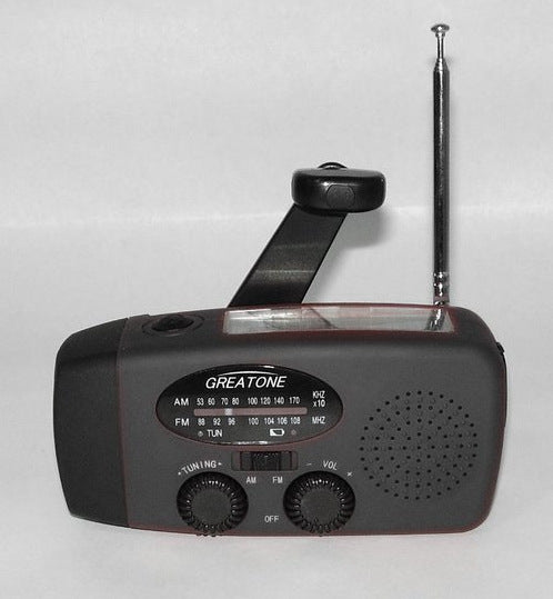 Solar Hand Crank USB Charging Radio Flashlight — view 2