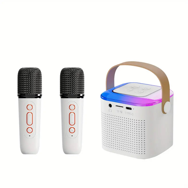 Microphone Karaoke Machine Bluetooth Speaker with 2 Wireless Mic RGB Light Home — view 7
