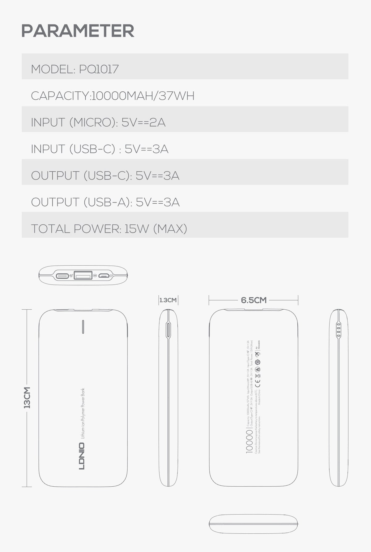 Austenitic Stainless Steel Large Capacity Power Bank — view 7