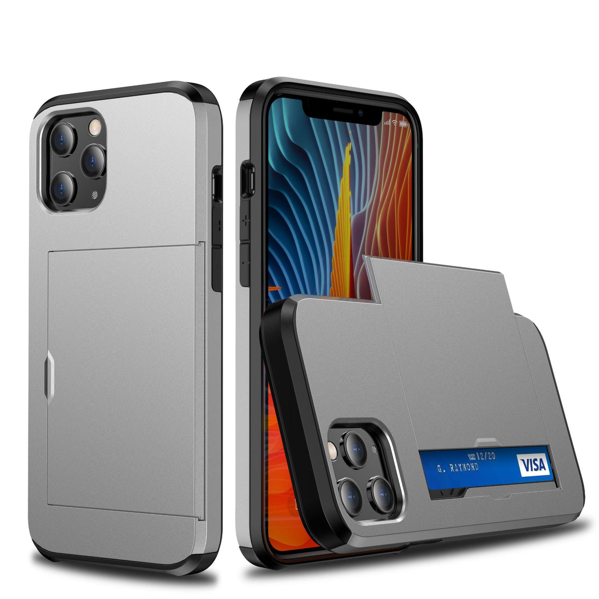 Compatible with Apple, iPhone12 Card Push Sliding Type anti-drop Phone Case — view 7
