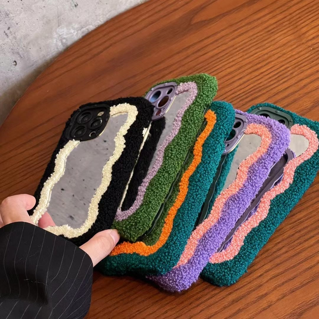 Plush Patch Mirror Mobile Phone Shell — view 2