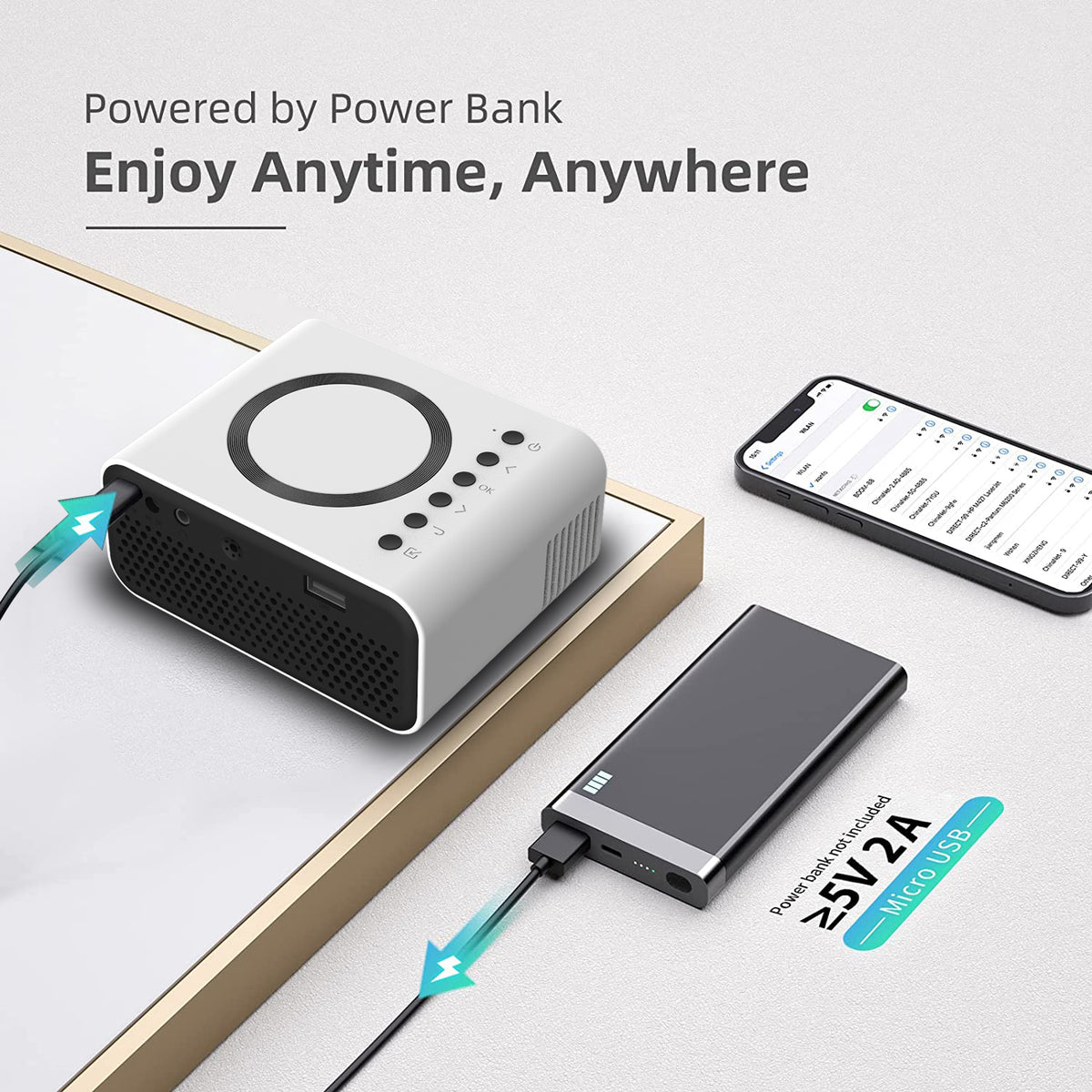 YT300 Mobile Video Projector Support 1080P Home Theater Media Player Wired — view 3