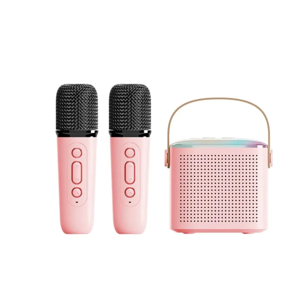 Microphone Karaoke Machine Bluetooth Speaker with 2 Wireless Mic RGB Light Home — view 8