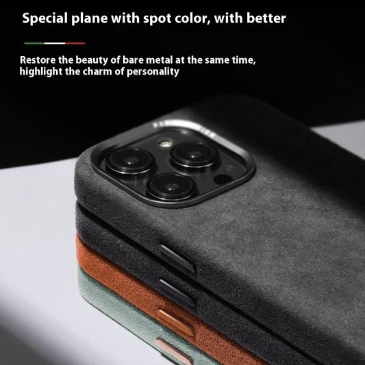 Alcantara Suede Phone Case Magnetic All-inclusive Men and Women