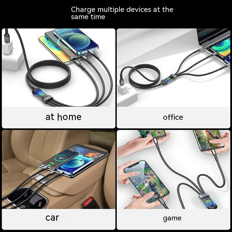Three-in-one Mobile Phone with Light 6A Super Fast Charge Data Cable — view 4