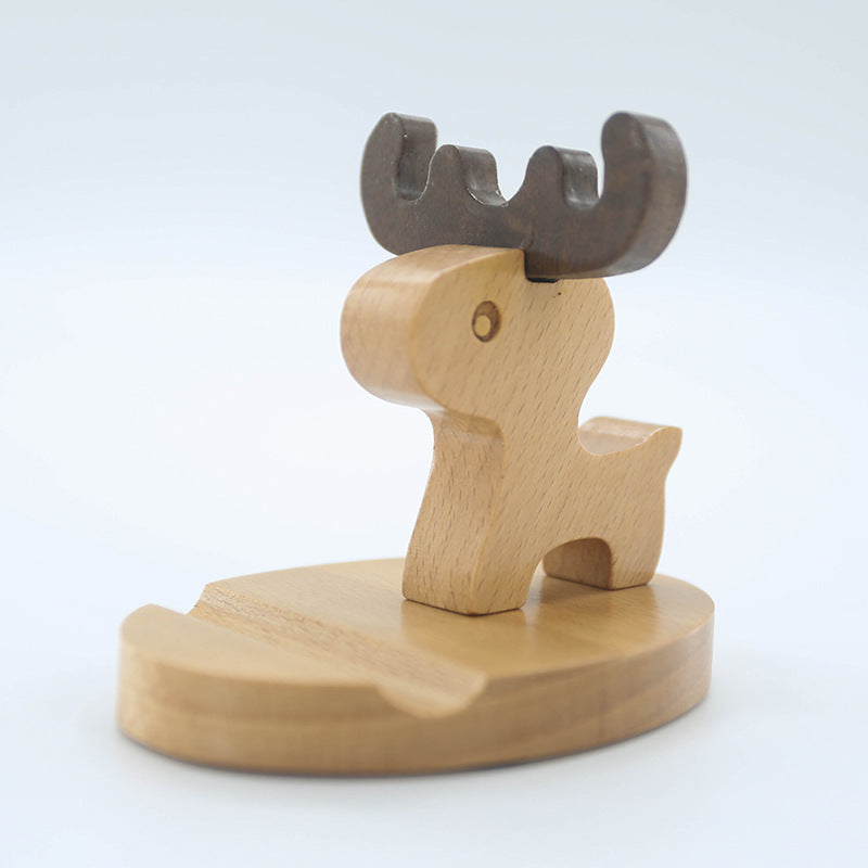 Creative Mobile Phone Toma Back with Coin Beech Wood Lazy Holder Custom — view 6