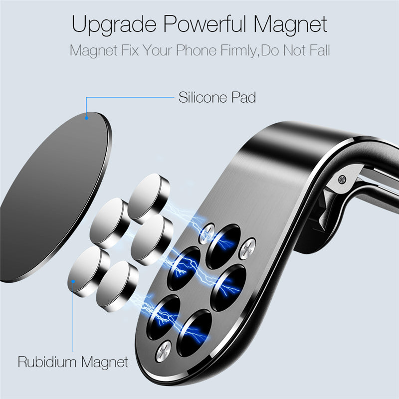 Car Magnet Magnetic Air Vent Mount Holder Car Phone Stand 360 Metal Car Air — view 7