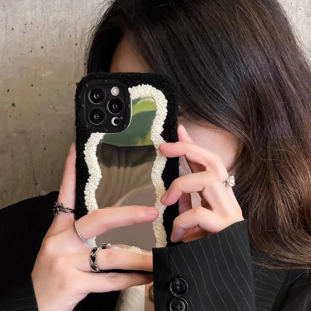 Plush Patch Mirror Mobile Phone Shell — view 3